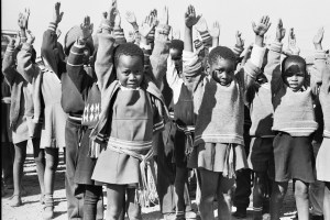 South African school children, 1987.  Photo by Barbara Borst