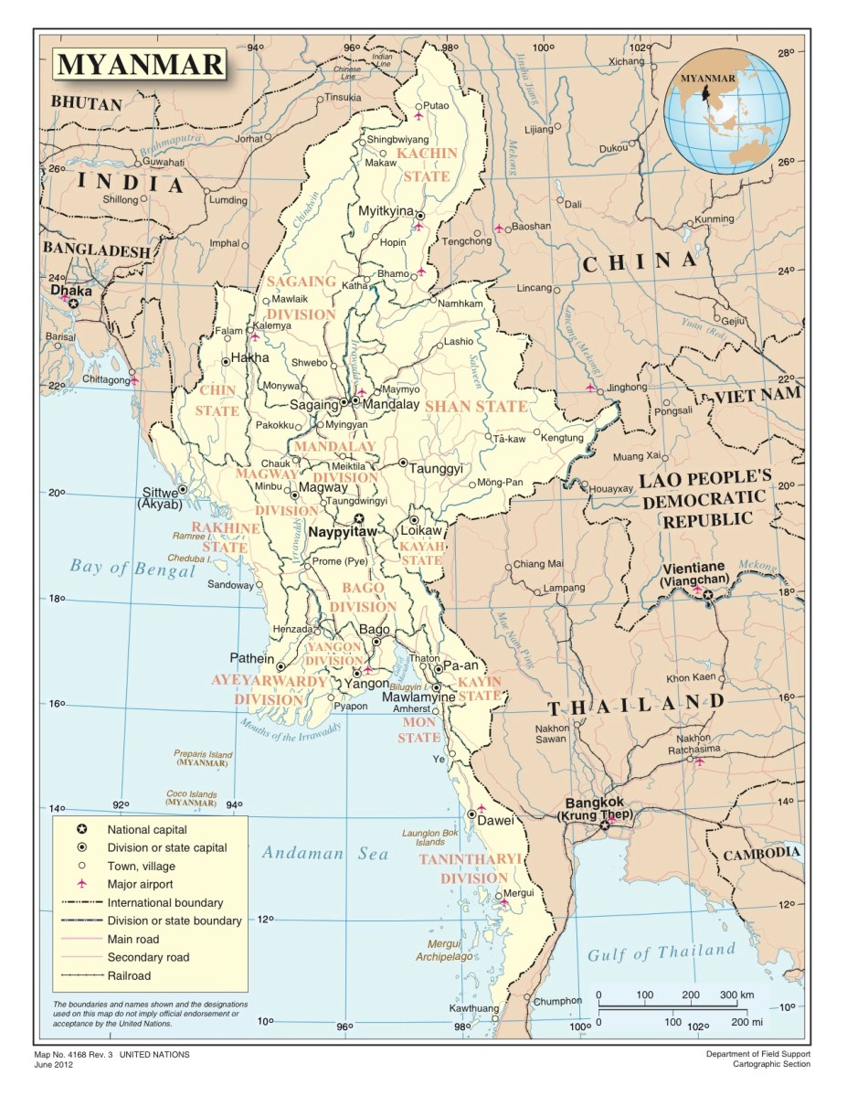 Myanmar Map Courtesy of UN