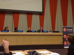 Panelists discuss ways to stop sexual violence in the Congo. Photo courtesy of The Enough Project